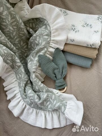 Муслиновый плед с рюшей