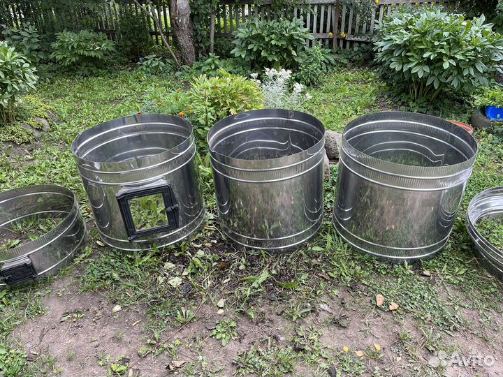 Футляр для круглой печи голандки из нержавейки