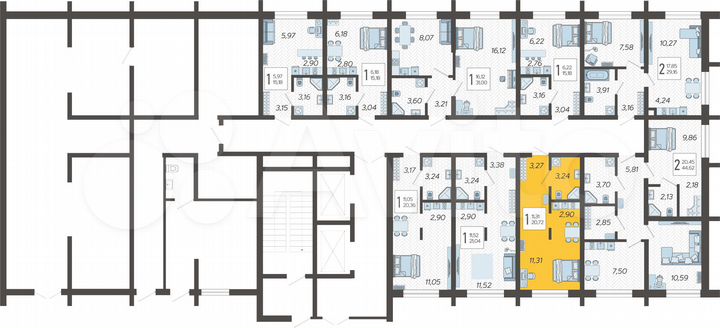 Квартира-студия, 20,7 м², 1/19 эт.