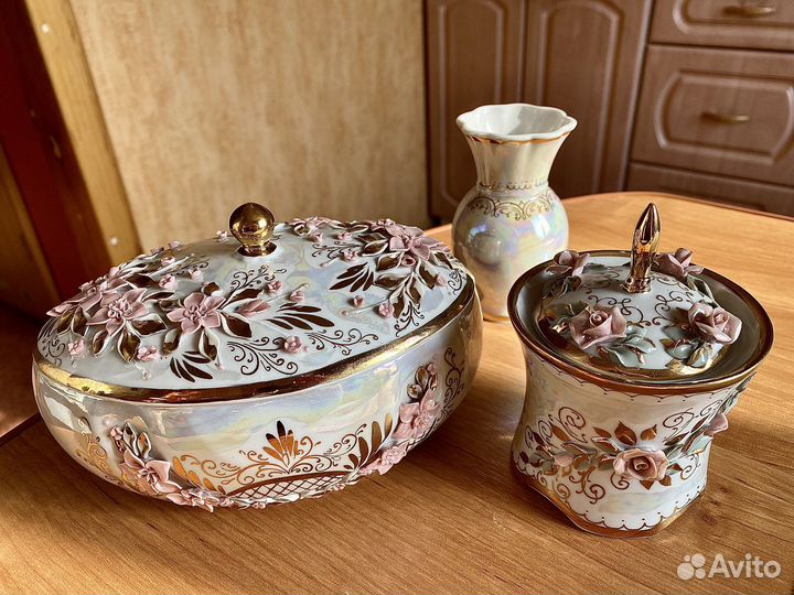 Фарфоровая шкатулка/конфетница/ваза