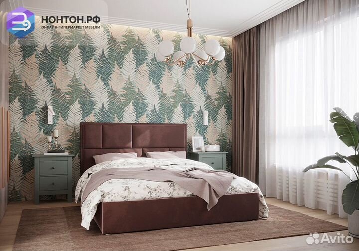 Кровать Стокгольм с подъемным механизмом велюр шок