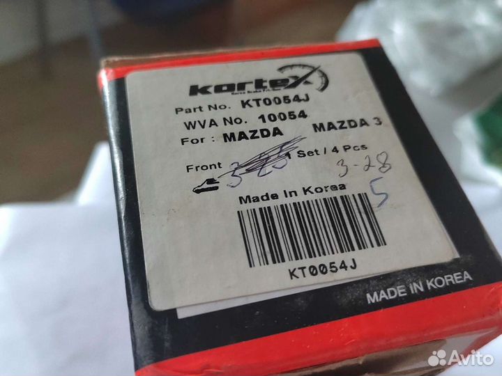 Колодки торм. mazda 3 13- перед. к-т(пр-во корея)