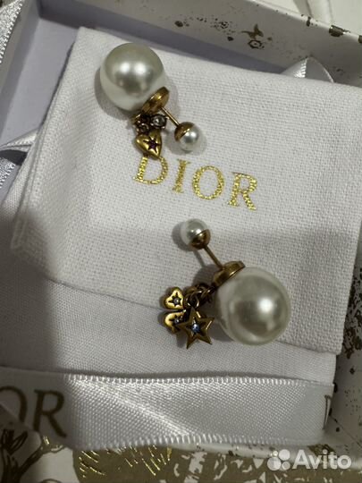 Серьги пусеты Dior Tribales Lucky Charms женские