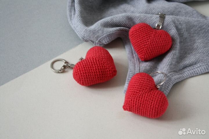 Брелок сердечко Мягкая игрушка сердце Сердечки