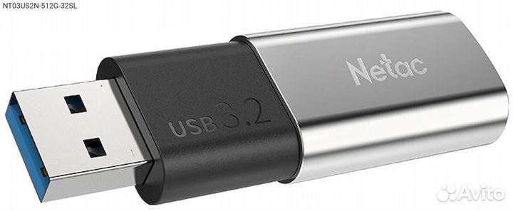 NT03US2N-512G-32SL, USB накопитель Netac US2 USB 3