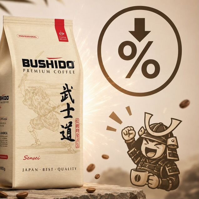 Кофе в зернах bushido sensei 1кг
