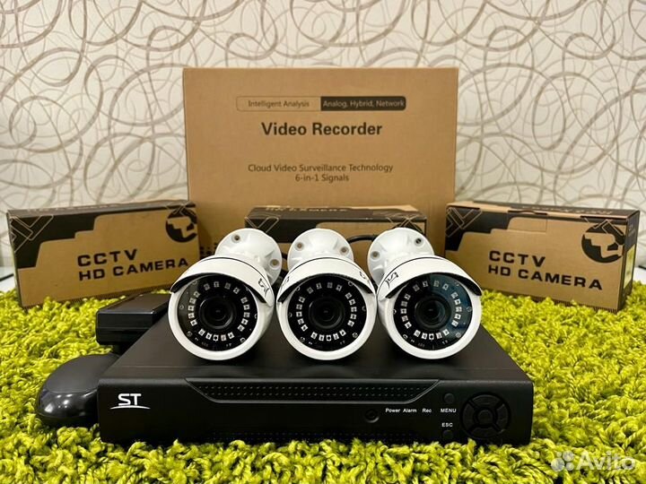 Комплект видеонаблюдения, новый (Гарантия 2 года)