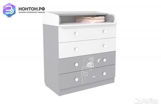 Комод French 1580 amis белый / серый