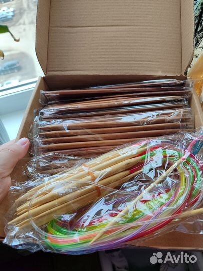 Большой набор бамбуковых спиц для ручного вязания