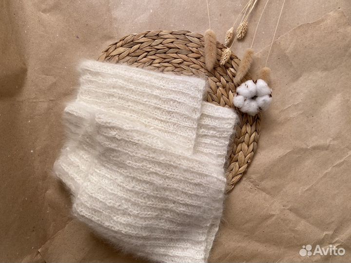 Снуд пуховый из кроличьей пряжи Ангора