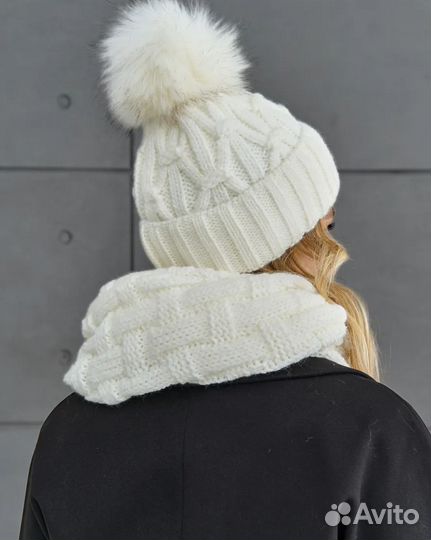 Новая зимняя шапка и снуд р. 55-59