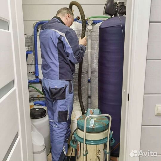 Перезасыпка фильтра для воды, замена засыпки