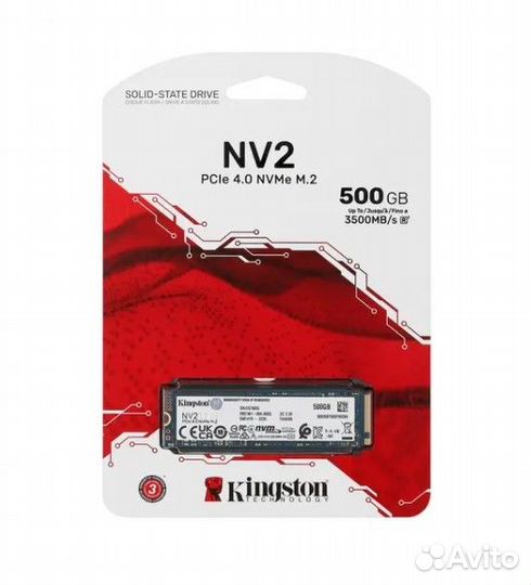 SSD накопитель Kingston NV2 M.2 2280 500 гб