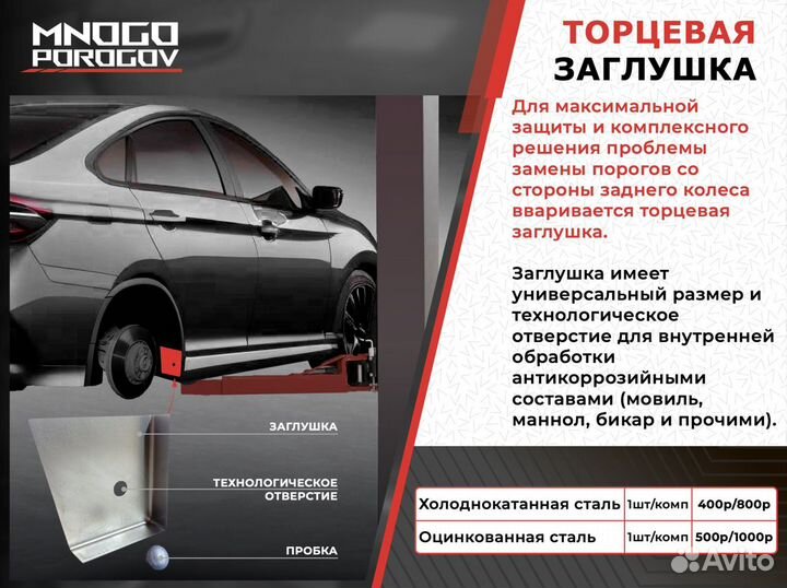 Ремонтные пороги Chevrolet Aveo (T250) седан