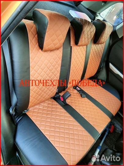 Чехлы Suzuki Vitara из экокожи чёрно-коричневые