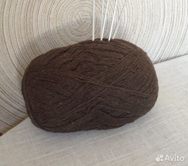 Шерсть т.коричневая.Пряжа для вязания