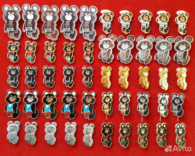 Набор значков Олимпиада 80. Мишка олимпийский