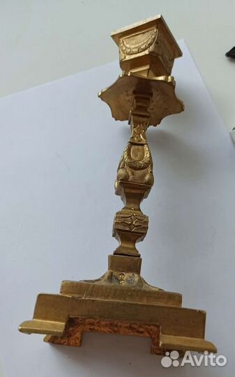 Редкий золочëный подсвечник 19 век