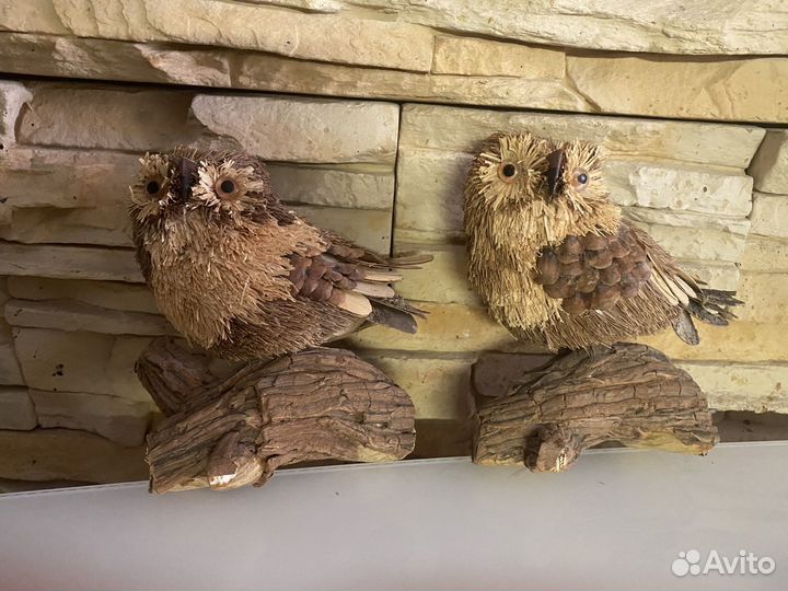 Коллекция интерьерных птиц и гнезд