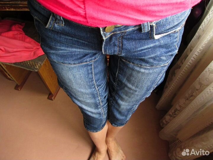 Джинсовые бриджи