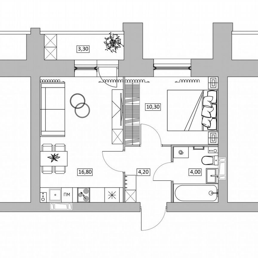 1-к. квартира, 38,5 м², 1/16 эт.