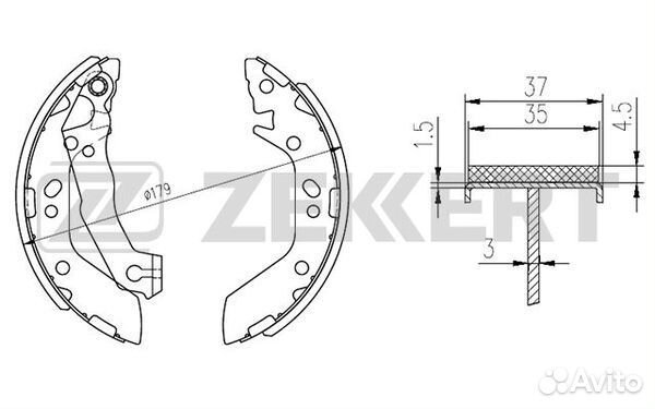 Колодки торм. бараб. задн. Hyundai Accent I II 95