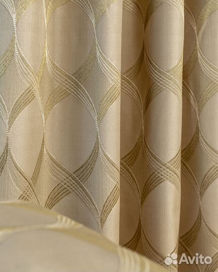 Портьеры жаккард Альба Золотой песок шторы