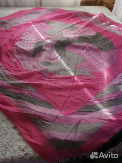 Большой батик платок Хлопок Шёлк