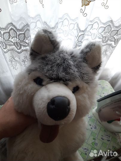 Большая мягкая игрушка хаски собака