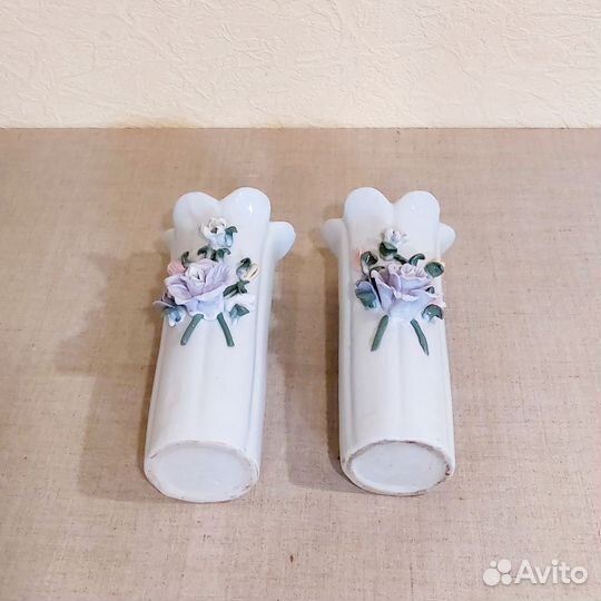 Две парные вазы с лепным фарфором, 1996год