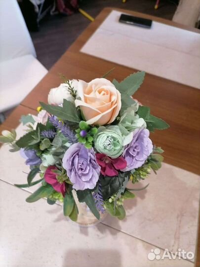 Топиарий цветочный на бокале