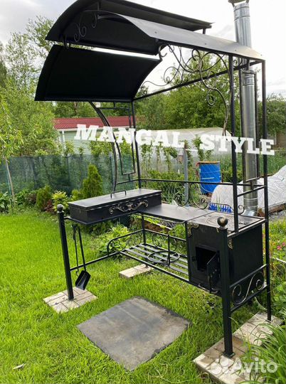 Мангал с печью под казан