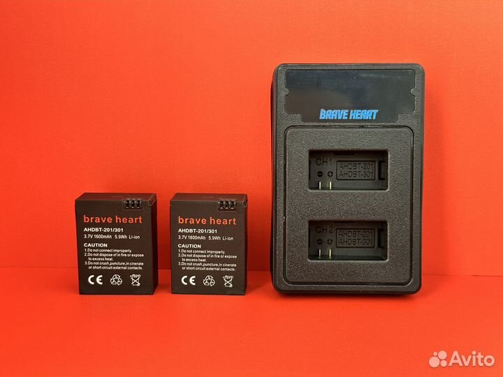 Аккумулятор + зарядка GoPro Hero 3/3+ (3шт) Brave