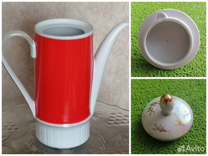 Кофейник, крышка чайника фарфор ГДР