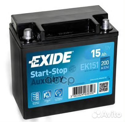 Exide EK151 аккумуляторная батарея рус 15Ah 20