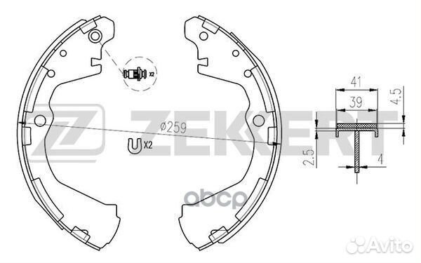 Колодки торм. бараб. задн. Nissan Serena (C24) 99