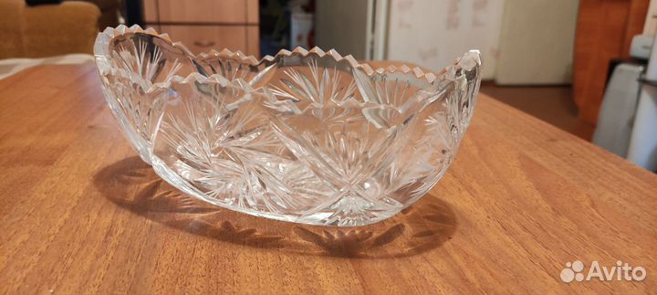 Салатник - ладья, советский хрусталь