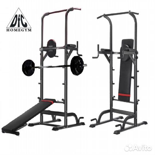 Турник - брусья со скамьей DFC power tower G005