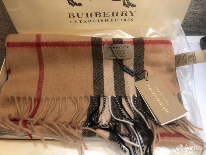 Шарф burberry кашемир 180*30 Новый