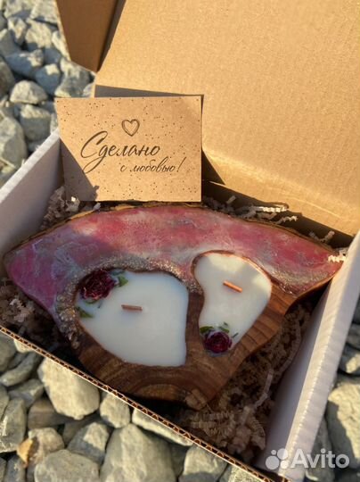 Аромасвеча с розовым морем