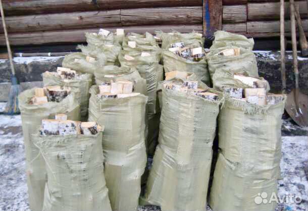 Березовые дрова в мешках