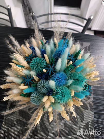 Букет подарок на 1 сентября из сухоцветов