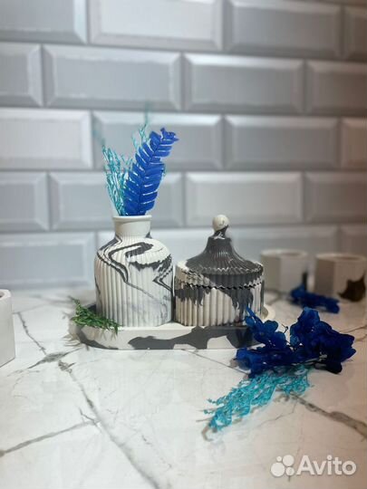 Набор шкатулка и ваза для сухоцвета