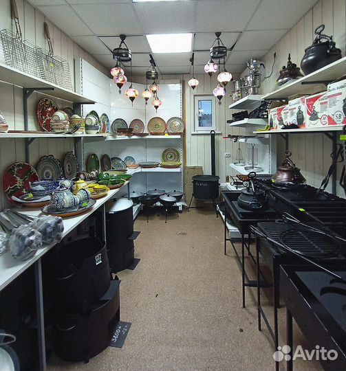 Набор глиняной посуды (зелёный карандаш, Риштан)