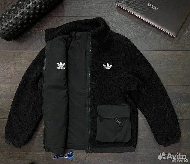 Куртка adidas двухсторонняя барашка