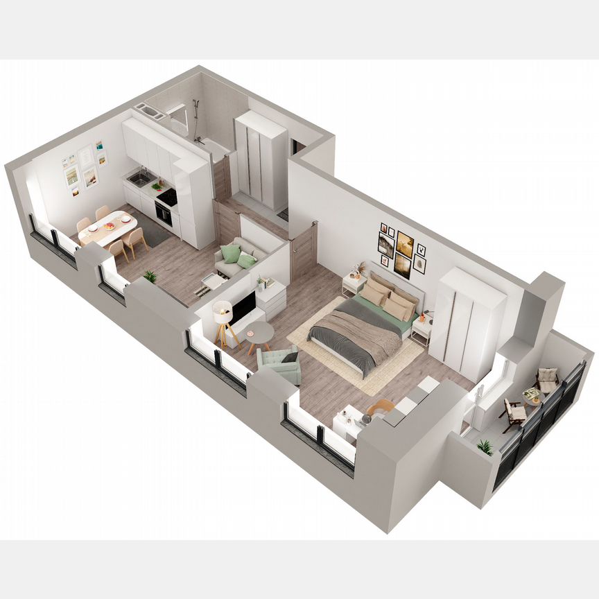1-к. квартира, 52 м², 12/23 эт.