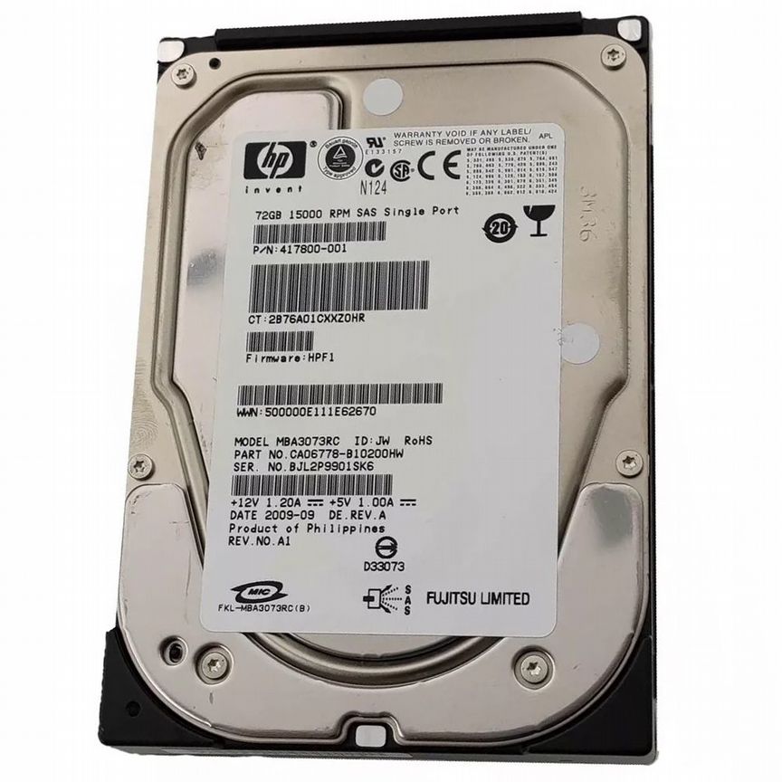 [417800-001] Жесткий Диск Hp 72gb Sas 3,5" Hdd 417800-001