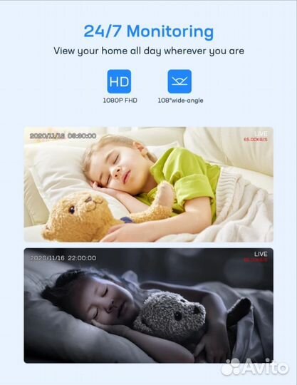 Ip камера Teckin, WI-FI 1080P FHD, Ночное видение