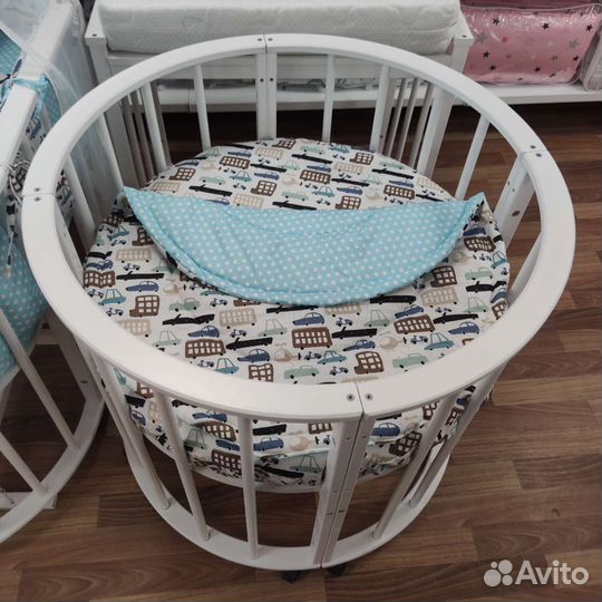 Постельное белье в детскую кроватку овал круг