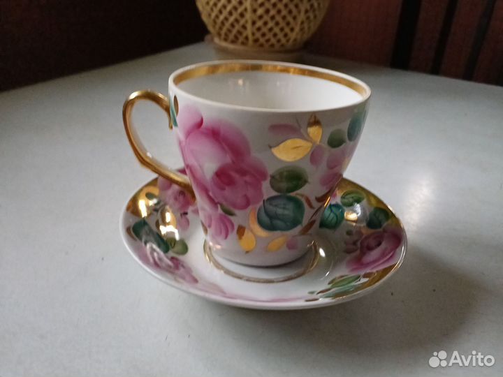 Чашка с блюдцем фарфор